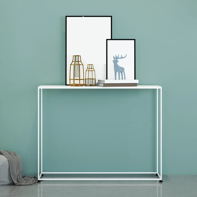 Contemporary Console Table Antique Finish Console Sofa Table in Metal