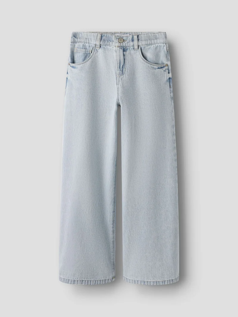 Name it-NKFBELLA SKATER XWIDE JEANS 3111-ZA NOOS-Light Blue Bleached Denim