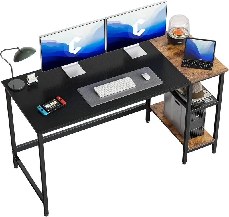 Schreibtisch PC Tisch 140x60 cm Stahlgestell