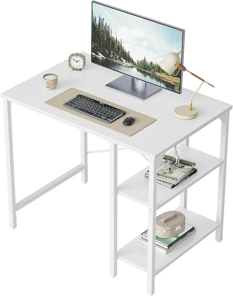 Schreibtisch mit 2 Ablagen, 90x48