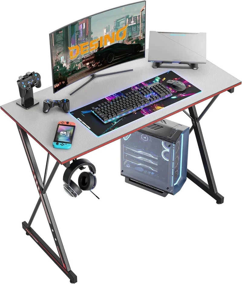 Gaming-Schreibtisch 80 x 50 cm Kohlefaseroberfläche