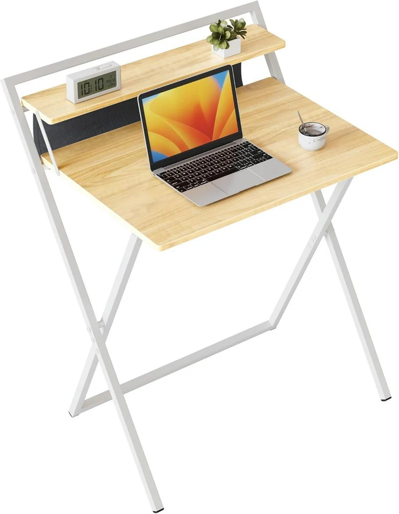 Kleiner klappbarer Schreibtisch mit Regal, 60 cm