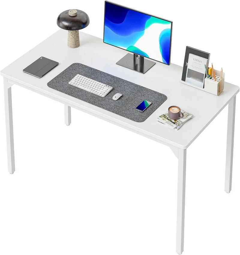 Kleiner Schreibtisch PC Tisch Weiß Industriedesign 100 x 48