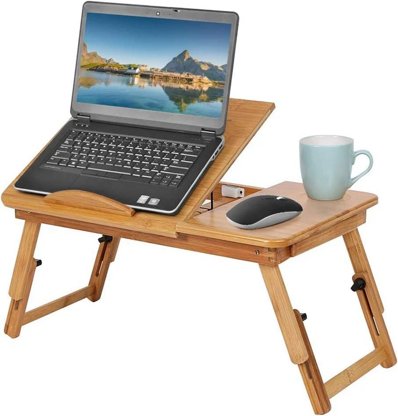Klappbarer Bambus Betttisch Verstellbarer Laptoptisch 5