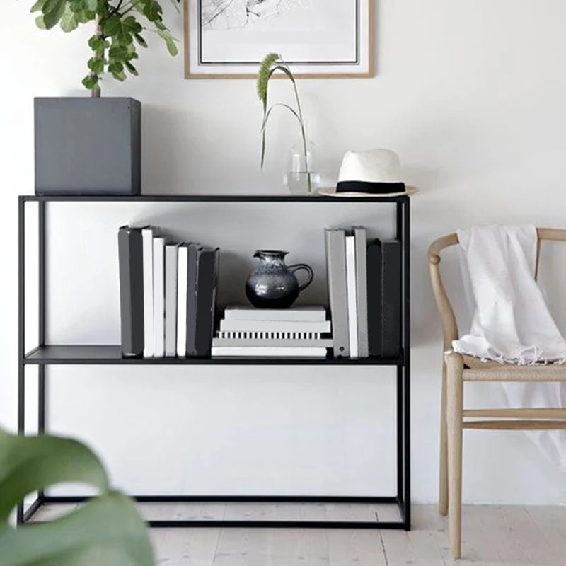 Iron Modern Console Table 9.84" W Frame Base Accent Table for Hall