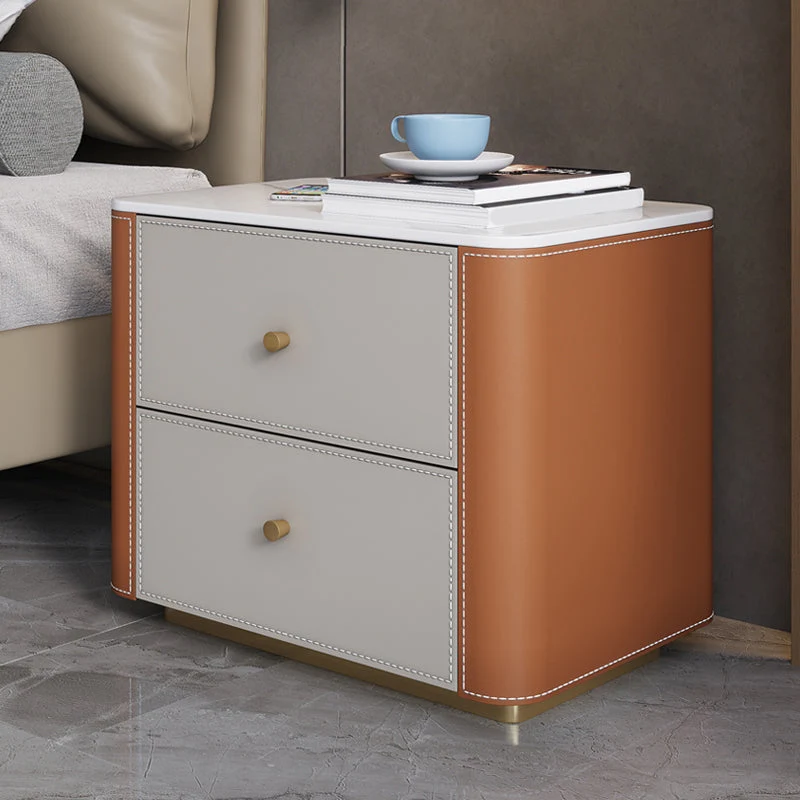 Glam Vertical Storage Chest Stone Bedroom Chest with Drawers