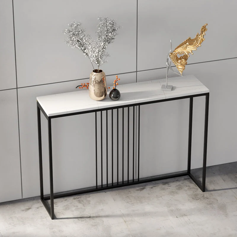 31.5" Tall 1-shelf Console Table Modern Stone Accent Table for Hall