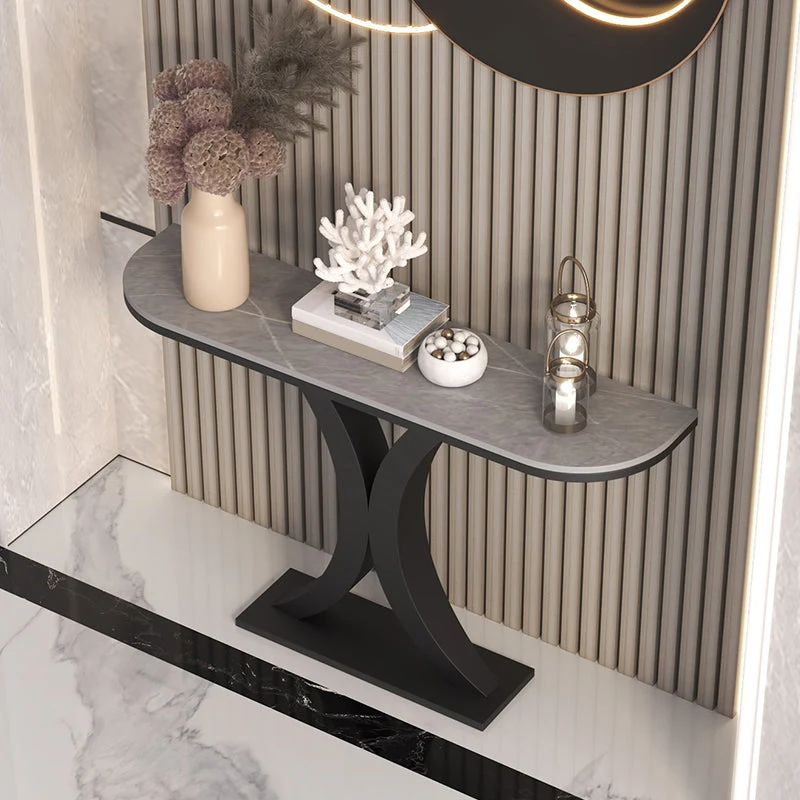 Stone Modern Console Table 1-shelf 31.5" Tall Accent Table for Hall