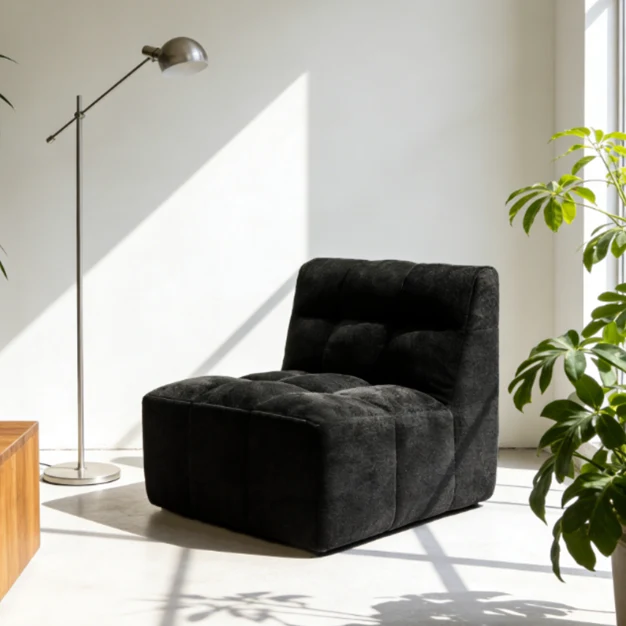 Modern Minimalist Chenille Compression Sofa - Frame-Free High Resilience Foam Portable Couch In Single & Loveseat Options For Living Room