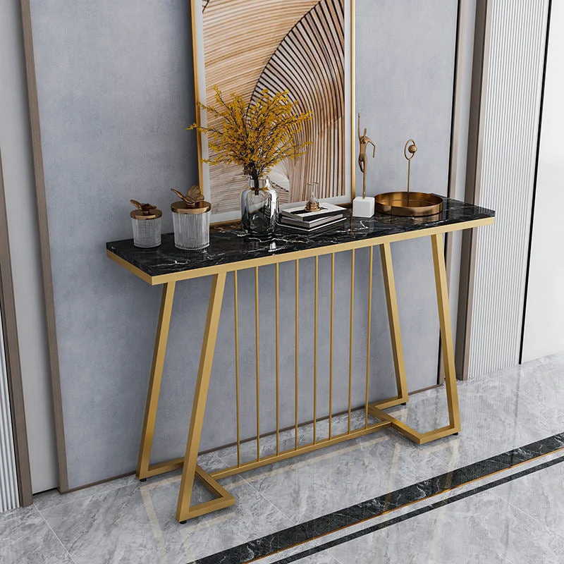 31.5" Tall Marble Console Table 1-shelf Stain Resistant End Table