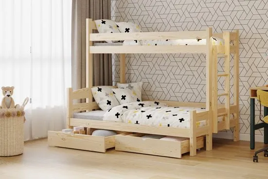 Etagenbett rechts 207 cm – Ökologisch lackiertes Kinderbett.