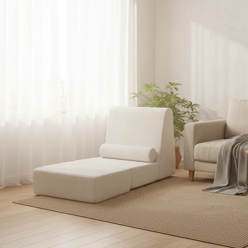 Modern Modular Corduroy Compressed Sofa - Vacuum Compressed Convertible Lounge Chair For Living Room