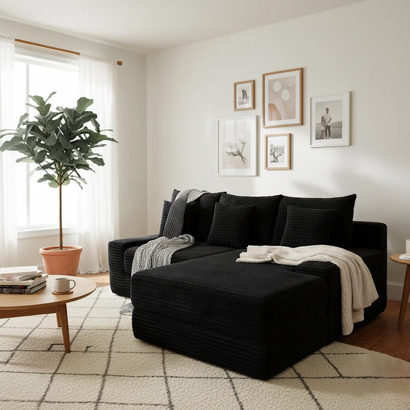 Multifunctional Space-Efficient Compression Sofa - Nordic Ergonomic Design With 35D High-Resilience Sponge