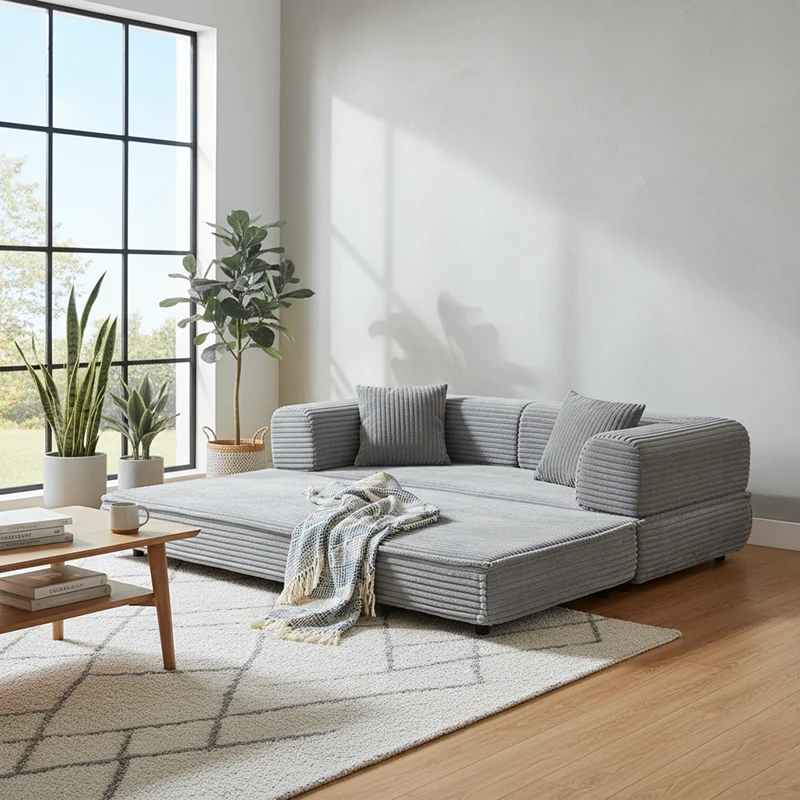Space-Saving Compression Sofa Bed - Nordic Comfortable, Supportive & No Assembly Required For Living Room & Bedroom