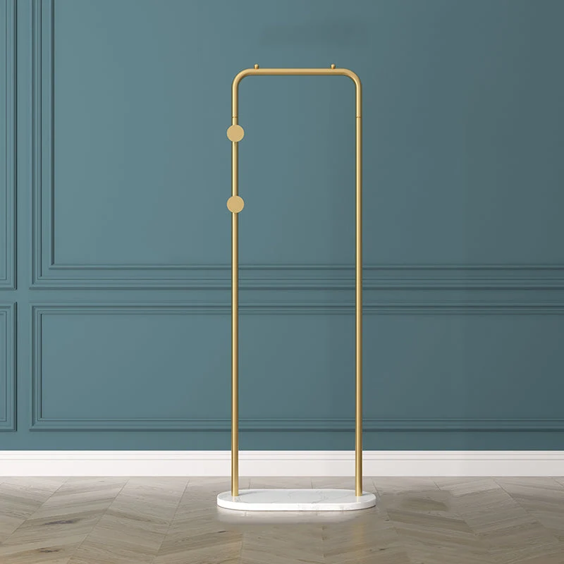 Modern Coat Rack 2 Hooks Solid Color Metal Hall Tree with Marble Bottom