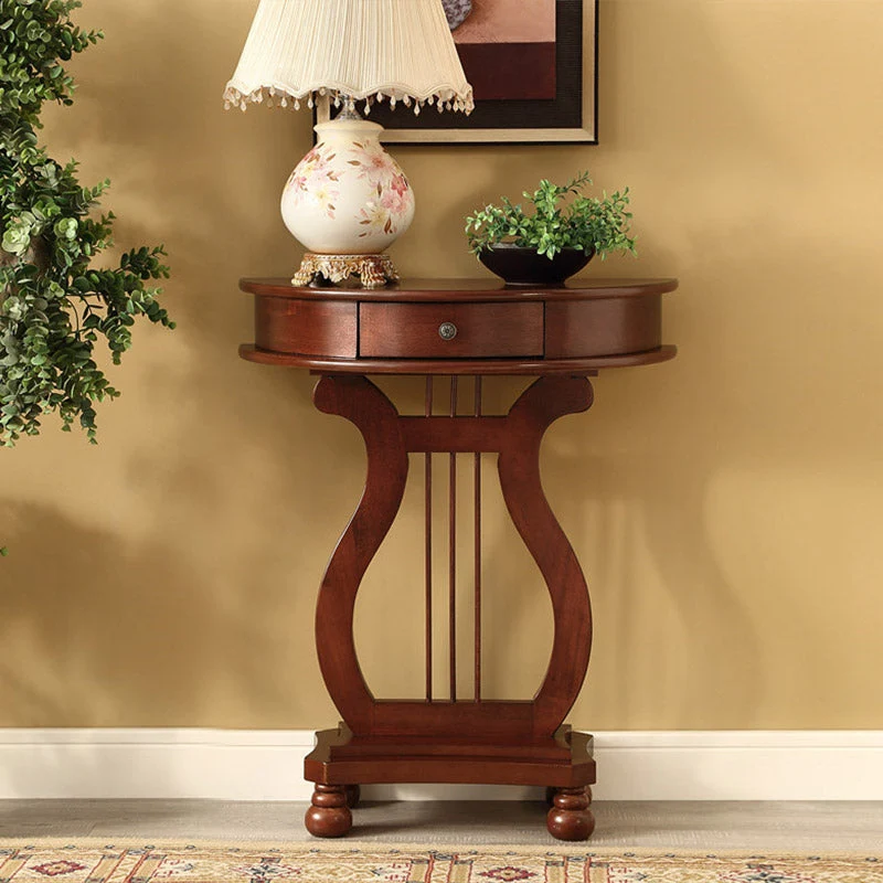 30.32" Tall 1-drawer Console Table Solid Wood Accent Table for Hall