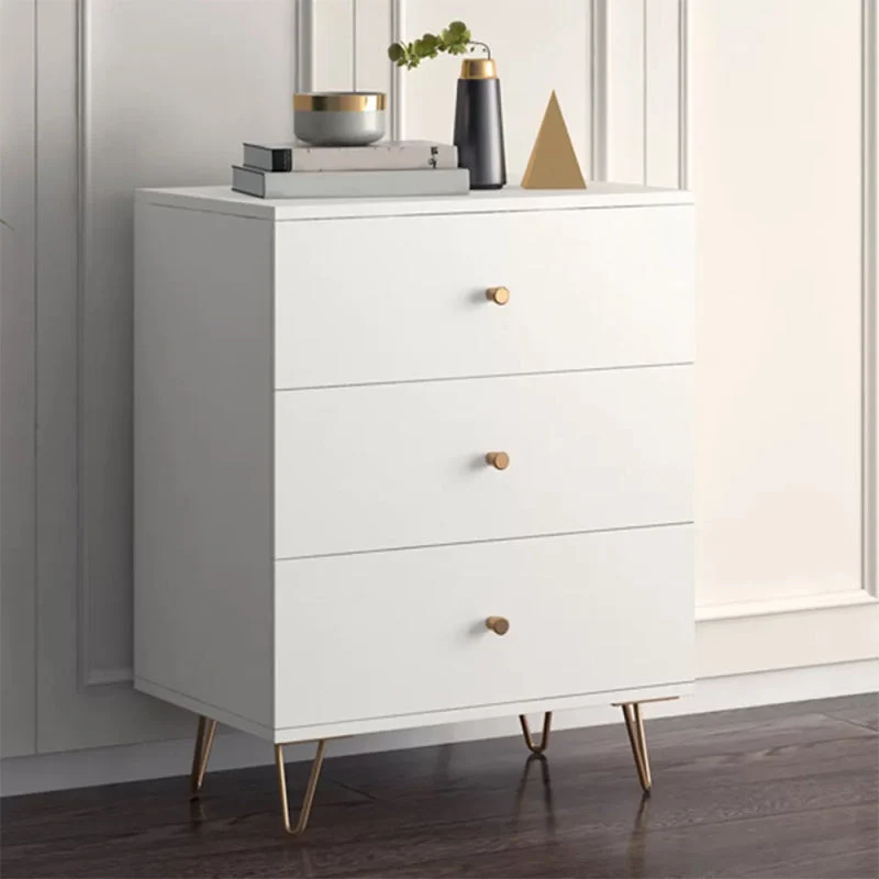White Contemporary Chest Wood Storage Chest Dresser for Bedroom , 15.7" Wide