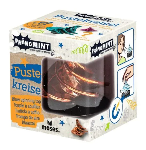 PhänoMINT Puste-Kreisel orange,blau oder pink
