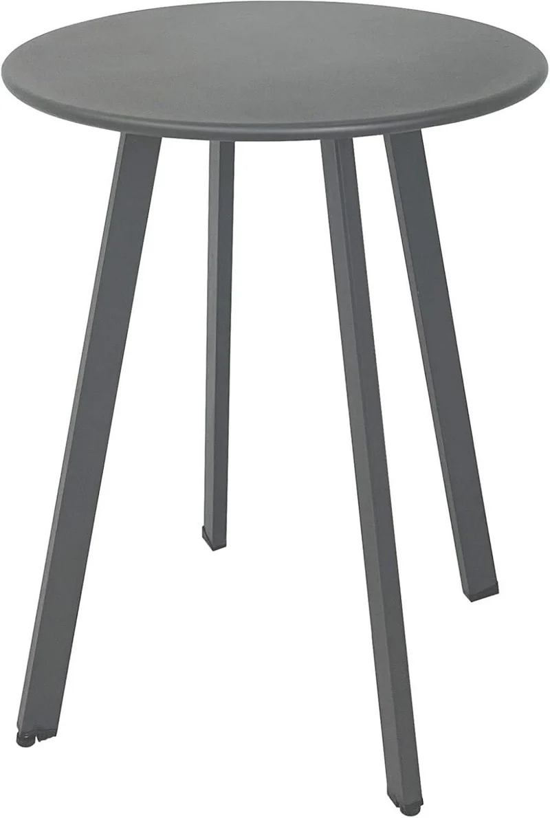 Wetterbeständiger Outdoor Beistelltisch Metall Stahl Grau