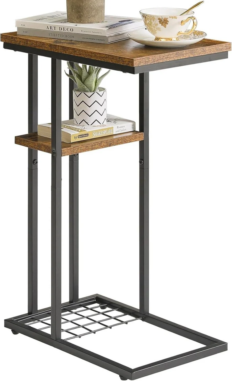 YMYNY Beistelltisch C-Form Kaffeetisch Vintage Design