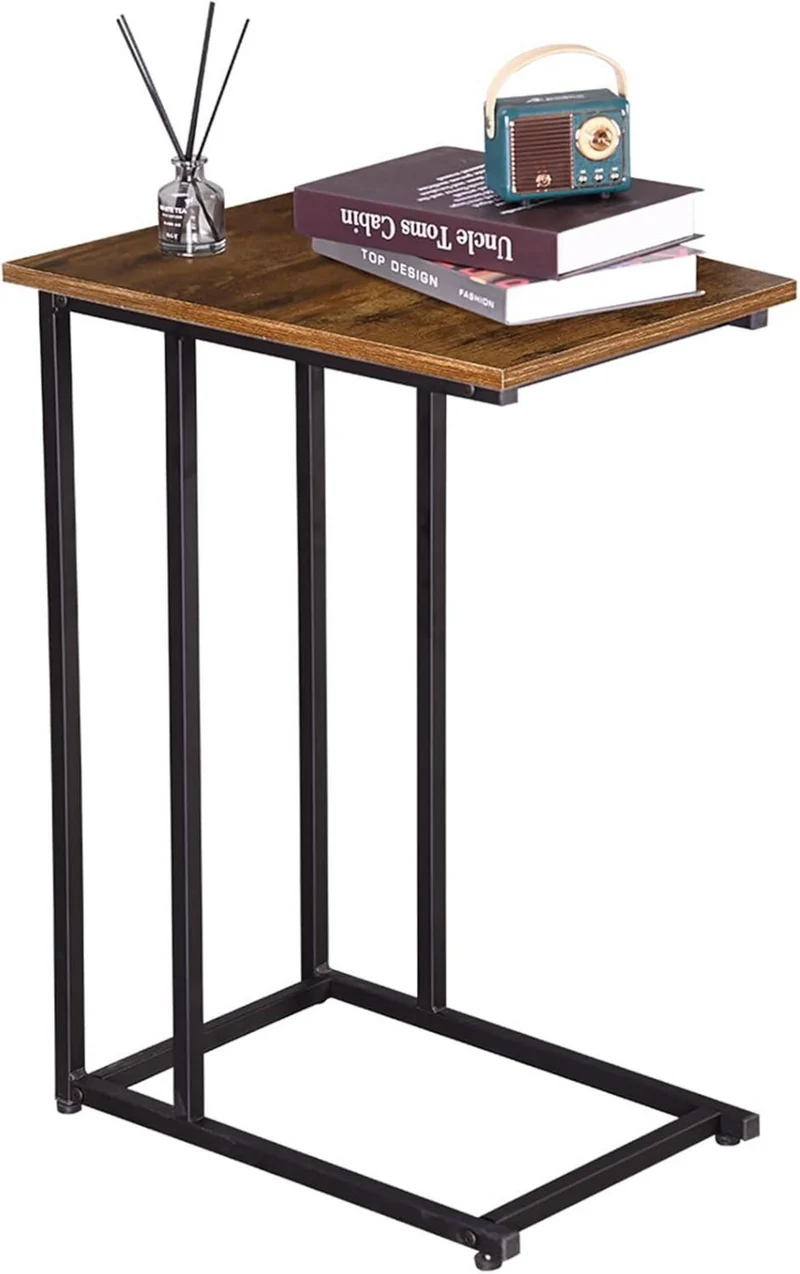 C-Form Beistelltisch 49x33x68cm Kaffeetisch Metallgestell