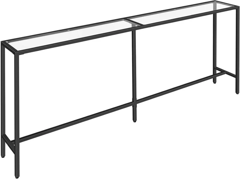 Konsolentisch 180 cm Glas Beistelltisch Schwarz modern