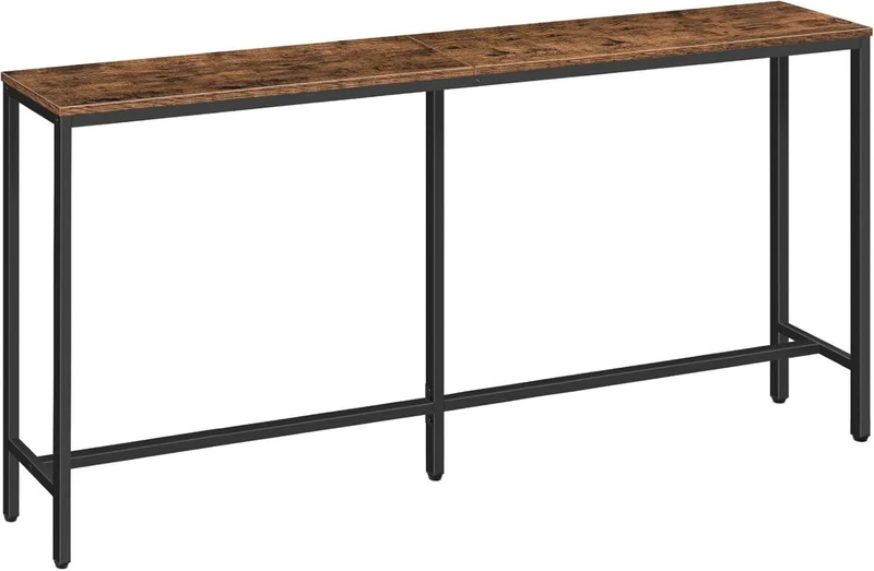 160 cm Konsolentisch Dunkelbraun-Schwarz für Flur und