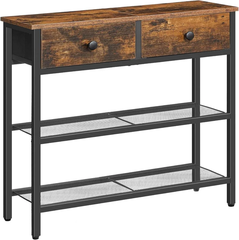 HOOBRO Schmaler Konsolentisch 75cm mit Schublade