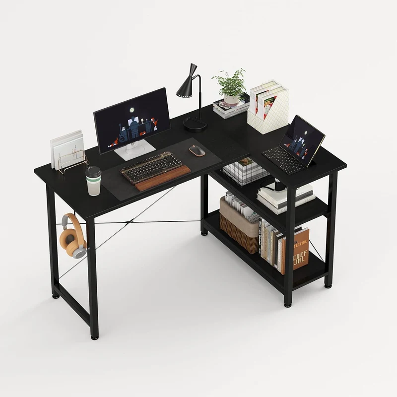Schreibtisch 120 cm Stabil Eckschreibtisch PC Tisch Schwarz