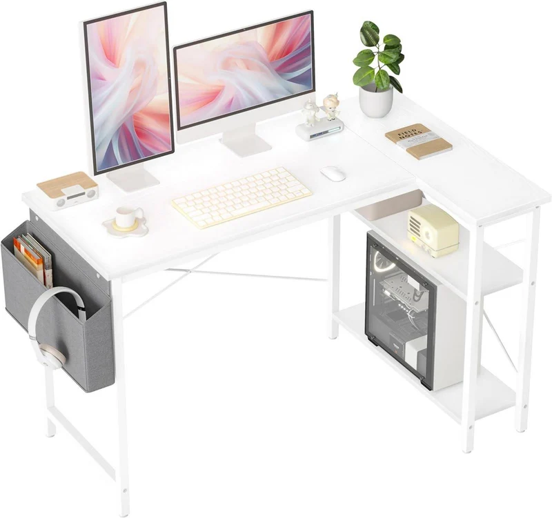 L-förmiger Gaming Schreibtisch 120x70cm mit Ablagefächern