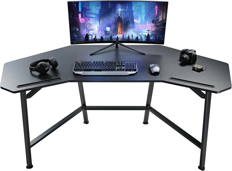Großer Gaming Schreibtisch 160x74 cm mit iPad-Steckplätzen