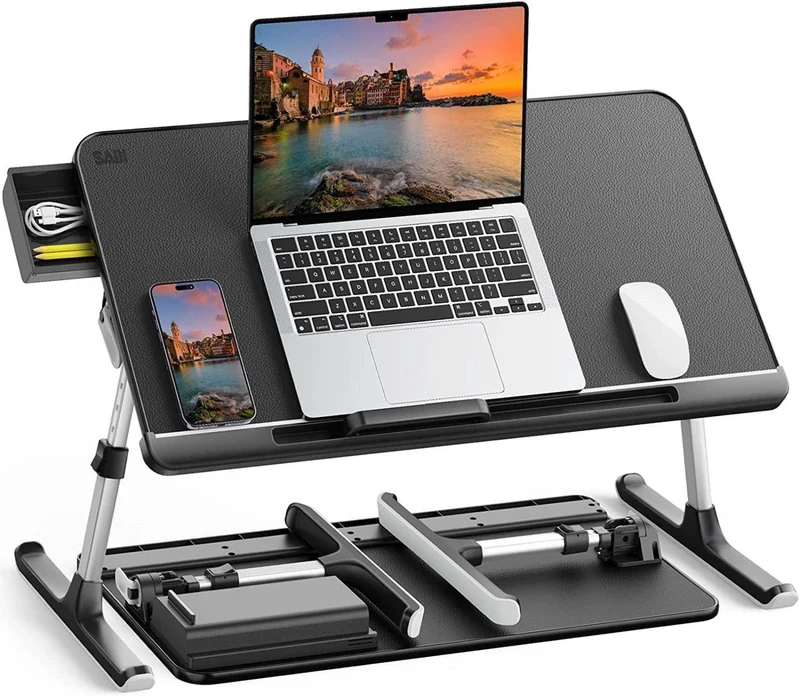 Verstellbarer Laptoptisch Betttisch mit Schublade 40kg