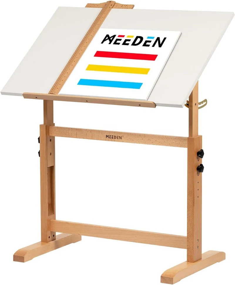 MEEDEN Zeichentisch Holz Künstlertisch, Großer Neigbarer