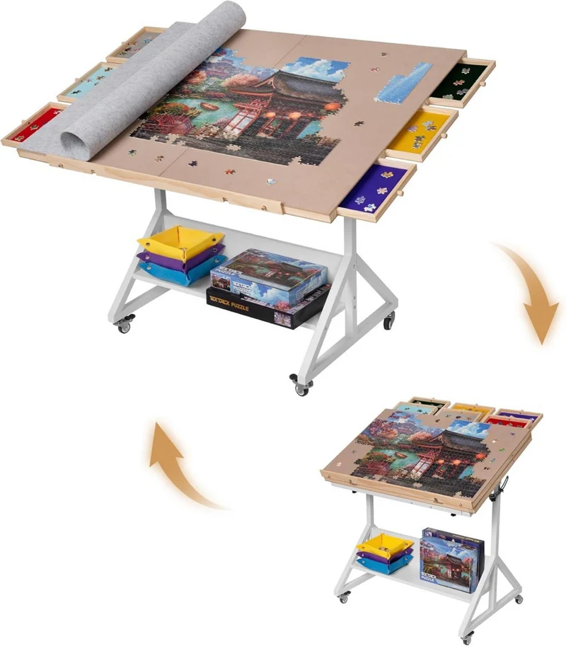 Klappbarer Puzzletisch mit Höhenverstellung & Filzschonern