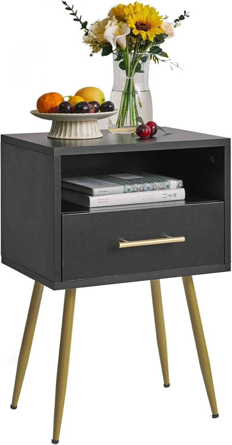 Mid-Century Moderner Nachttisch mit 2 Etagen Stauraum