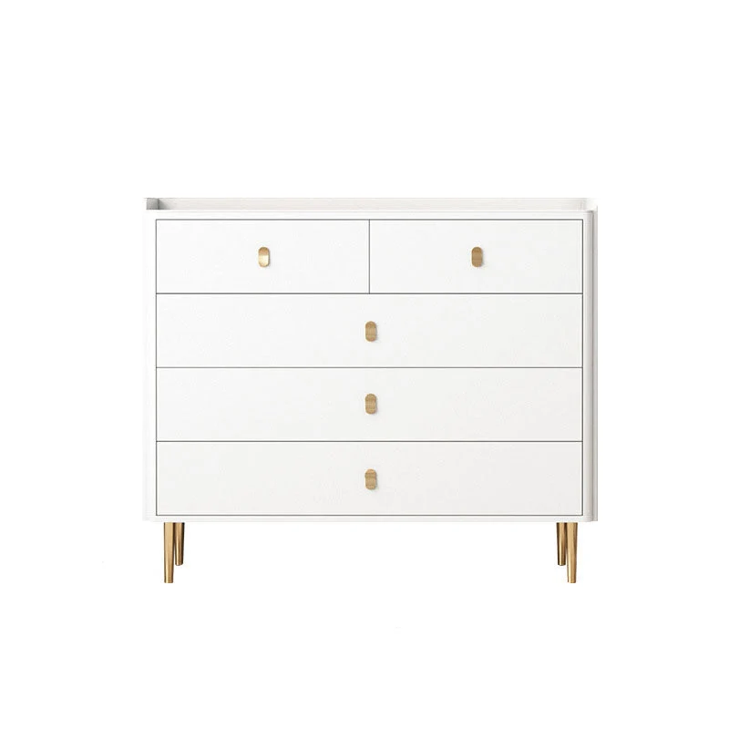 Glam Stone Storage Chest Home Horizontal Chest with Metal Legs