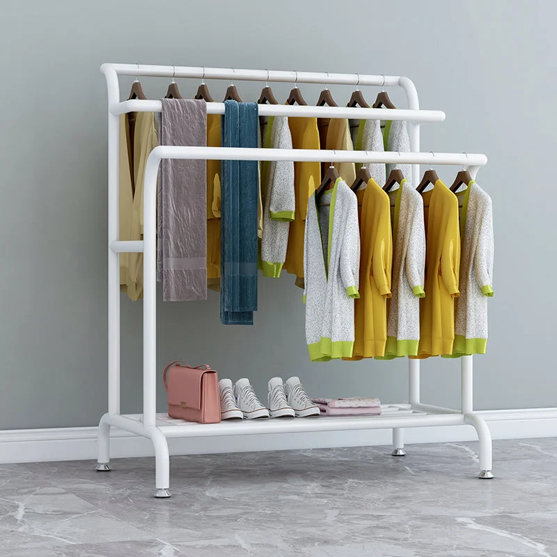 Glam Entry Hall Tree Metal 3 Hanging Rails and Lower Shelf Hall Stand