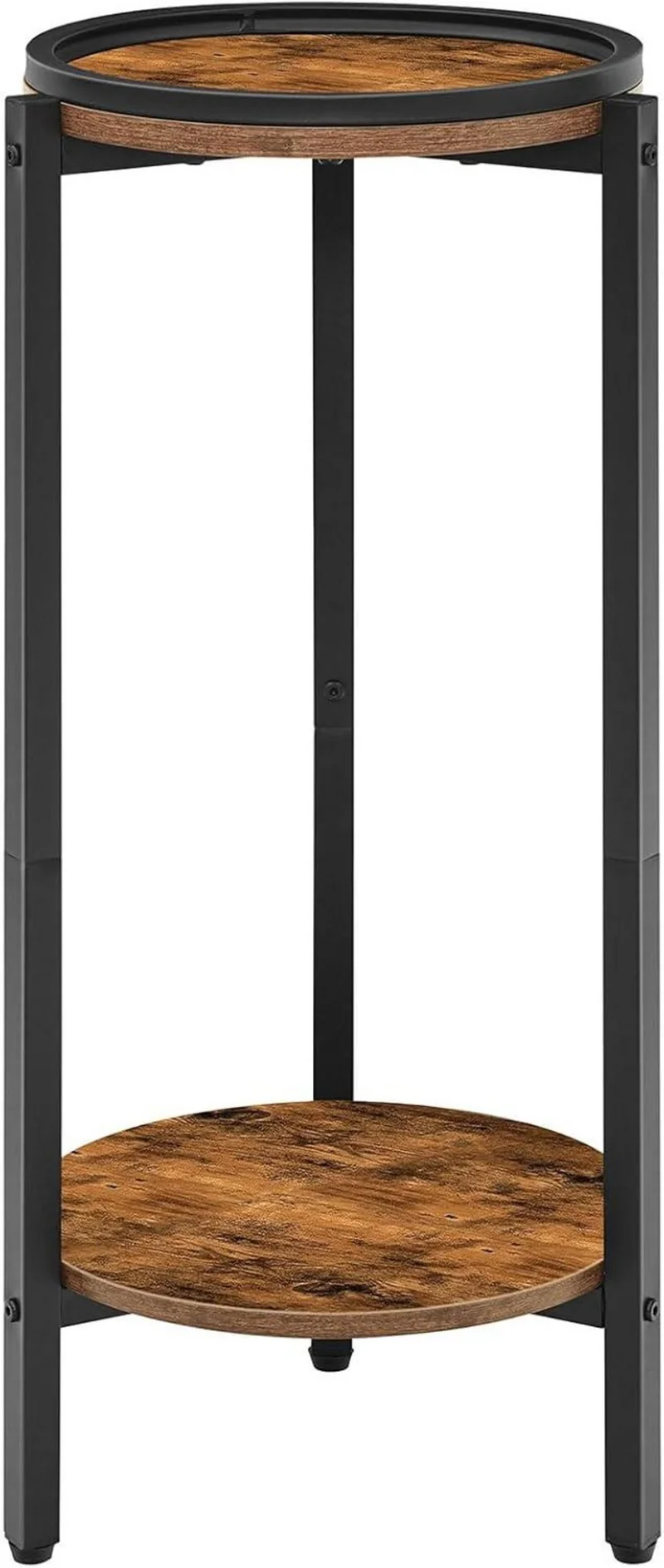 HOOBRO Beistelltisch Vintagebraun/Schwarz, 2-stufiger