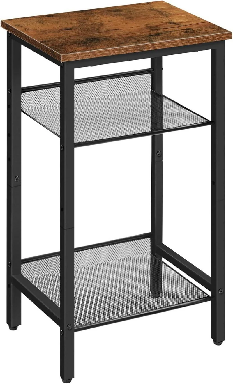 Beistelltisch mit verstellbaren Gitterablagen 38 x 28 x 74