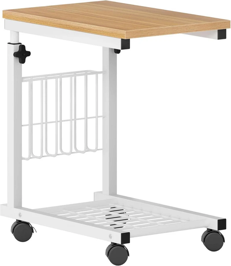 Laptoptisch Beistelltisch Höhenverstellbar Rollen 48x30cm PC