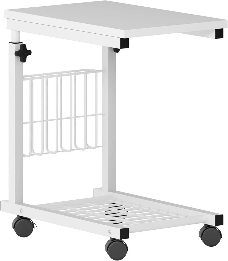 Höhenverstellbarer Laptoptisch mit Rollen und Stauraum