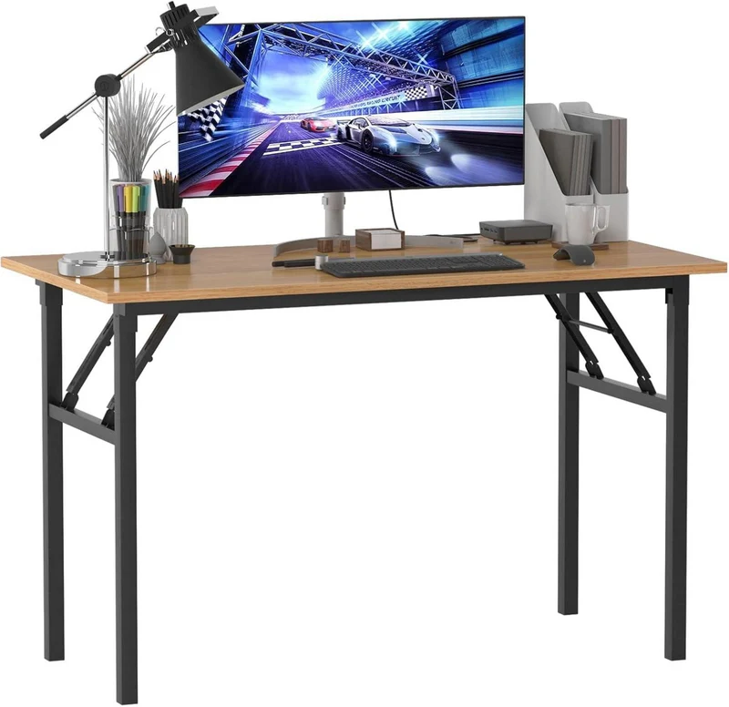 Klapptisch Computertisch 120x60x75 cm Teak & Schwarz