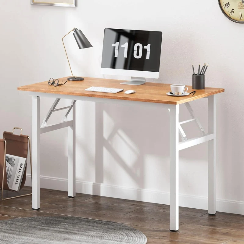 Klapptisch Computertisch Schreibtisch 100x60x75cm Teak Weiss