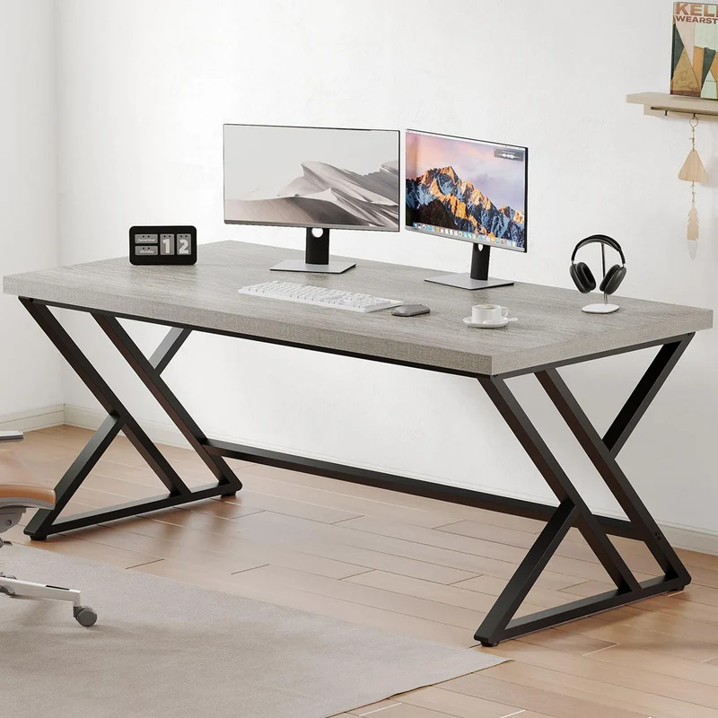 Grauer LVB Computer-Büro-Schreibtisch - Hochwertiges Design