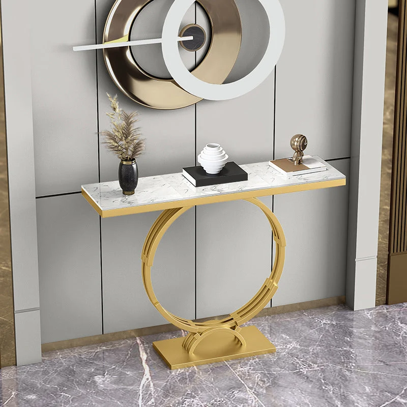 11.81" W Glam Rectangle Console Accent Table Antique Finish Console Sofa Table