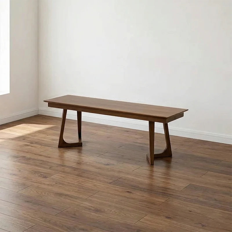 Modern Minimalist Solid Wood & Plywood Rectangular Bench Durable Use For Dining Room