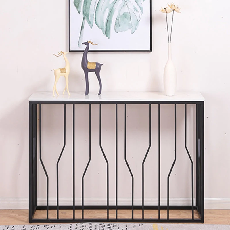 Modern Rectangle Console Table 1- Shelf 33.46" Tall End Table for Hall