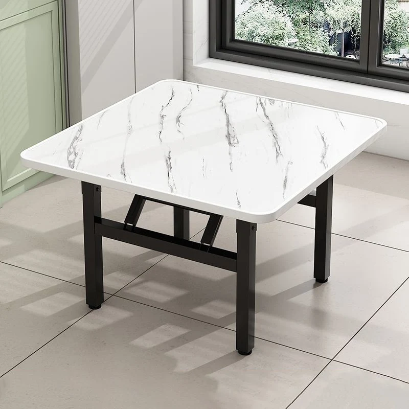 Contemporary Nordic Medium Density Fiberboard Carbon Steel Folding Square Coffee Table For Living Room