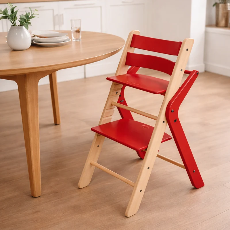 Contemporary Creative Geometric Beech Wood Solid Wood Plywood Adjustable Kids Dining Chair Backrest Armless For Dining Room
