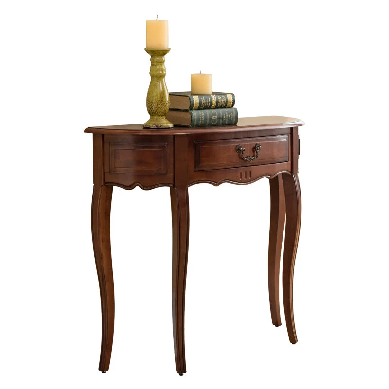 Victorian Wood Console Table Brown Console Sofa Table for Hall